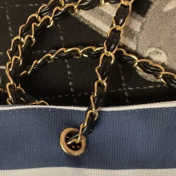 Blue/Gold Canvas Tote Bag - Picture 2 of 7